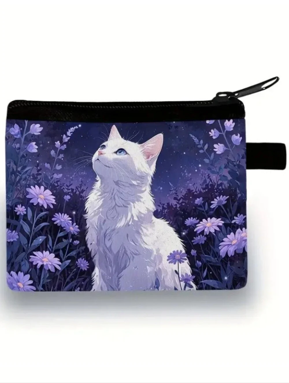 Cat in Field of Flowers | Purple Shades & White Cat | New